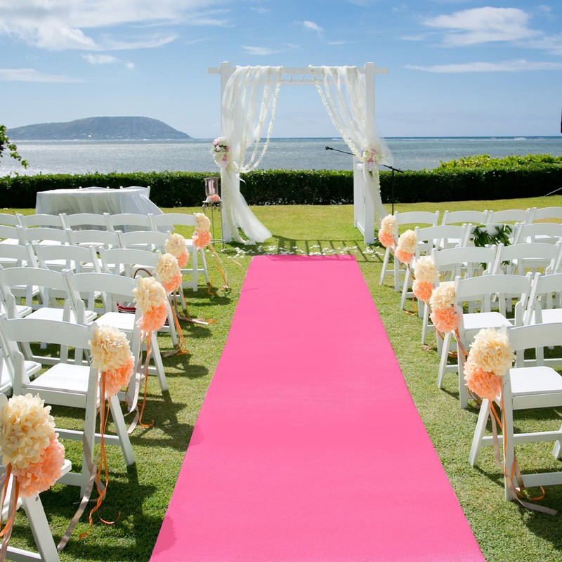 Pink Carpet Runner for Party, Premium 160 GSM Felt Non-Woven