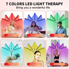 Red Light Therapy for Face Body, 5 Heads Red Infrared Light Therapy Device, 7Colors Full Body Red Light Therapy Devices, 660nm and 850nm Near Infrared for Face,Muscle,Body,Skin