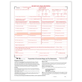 ComplyRight W-3C Transmittal of Corrected Income and Tax Statement Form, Pack of 25 Forms – Federally Compliant Tax Forms, Essential Office Product for Accounting, Human Resources