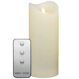 Tronje Tronje 23cm LED Kerze mit Timer u. Fernbedienung - Leuchtdauer 1000 Std. Echtwachskerze mit beweglicher Flamme , Wachs, Kunststoff, Creme-Wei?