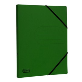 Idena 11103 Eco Ring Binder Made of Cardboard in DIN A4, Folder in Green with 20 mm Spine Width and 2-Ring Mechanism, Elastic Band Over Corner
