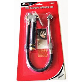 ATE PRO DUAL CHUCK TIRE INFLATOR 10-120PSI AIR PRESSURE GAUGE RUBBER HOSE #12068