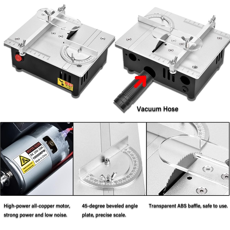 Precision Mini Electric Table Saw, DIY Hobby Handmade Woodworking Bench