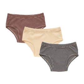 ORGANICKID Girls 100% Organic 100% Cotton Underwear GOTS Certified Kids Toddler Panties Briefs Pack of 3