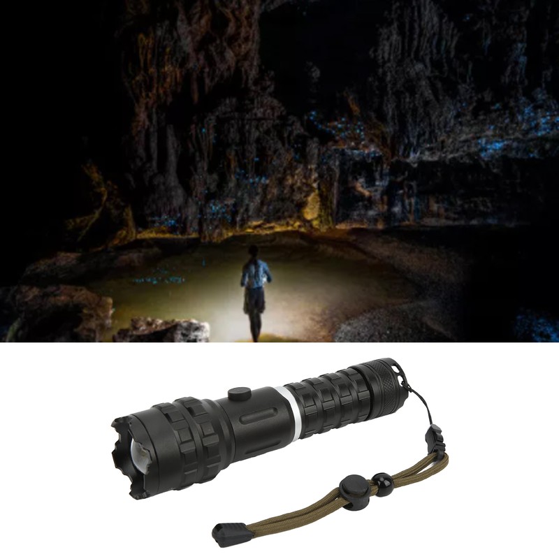 XHP90 Strong Light Flashlight with USB Cable IPX4 Waterproof 2300LM