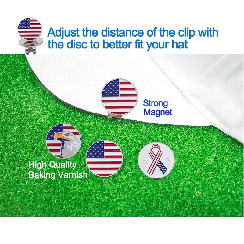 8 Pack Golf Ball Markers with Magnetic Hat Clips Value