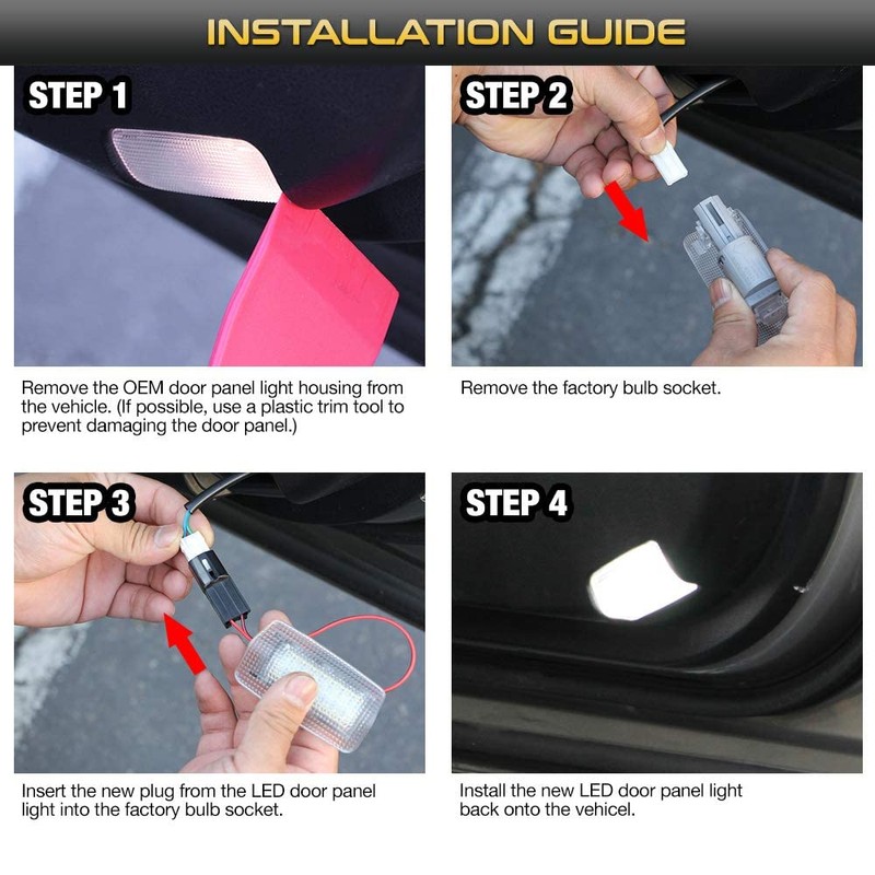 Full LED Side Door Panel Courtesy Warning Light Lamp Assembly