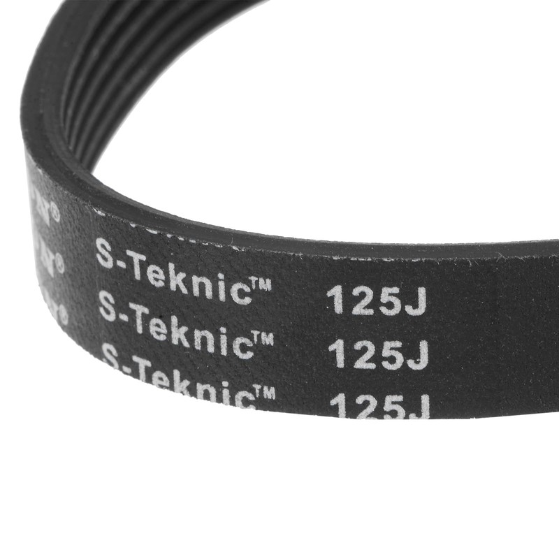 sourcing map 125J6 Rubber Poly V Belt, 6 Ribs PJ