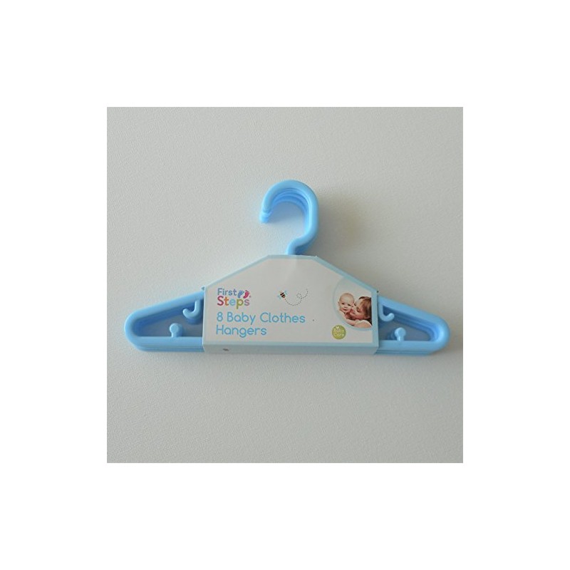 FIRST STEPS 8 PACK BABY HANGERS BLUE