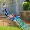 Kircust Metal Peacock Statue for Outdoor Decor - 24" L