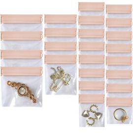 Cerapheer 24PCS Jewelry Bags -EVA Anti-Tarnish Jewelry Storage Bags, Travel Jewelry Bag Reusable & Anti-Oxidation Thickened Storage for Necklaces, Earrings, Rings and More（Pink）