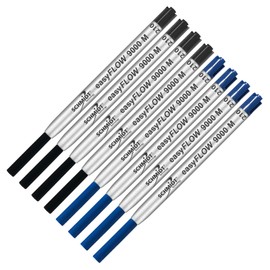 Imprinted Schmidt easyFLOW9000 Ballpoint Refill- Medium Tip 1.0mm, Black & Blue Ink - Pack of 8