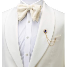 Knighthood - Broche de solapa con grabado de vidrio y cadena colgante para hombre, Mediano, Metal