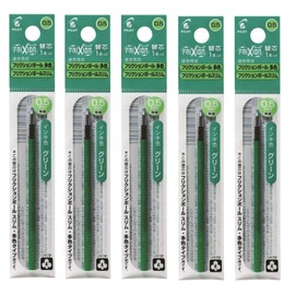 Pilot FriXion Ball Slim Multicolor Refill, 0.5mm, 5 Refills, Green LFBTRF12EF-G x 5, Pack of 5