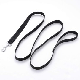 Siumouhoi Strong Durable Nylon 10ft Long Dog Training Leash, Traction Rope, 1 Inch Wide, for Small and Medium Dog (Black, 10 Feet)