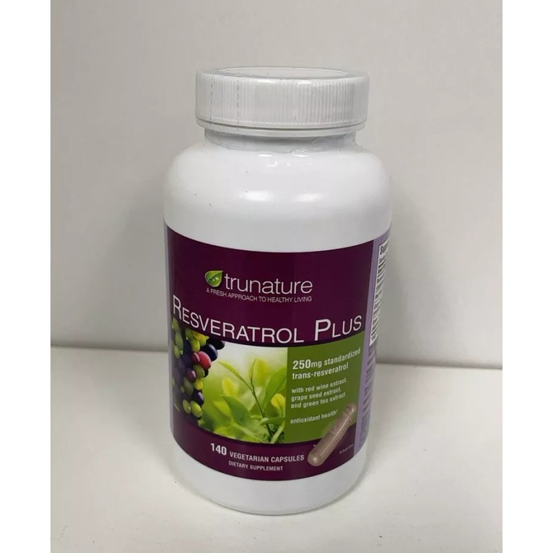 Trunature Resveratrol Plus, 140 Vegetarian Capsules Antioxidant Health Support