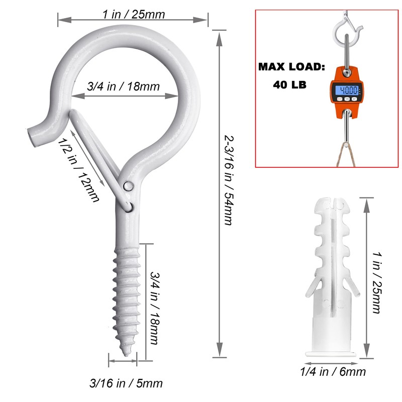 PlusRoc 30 Pack Christmas Light Hooks for Outside String Light