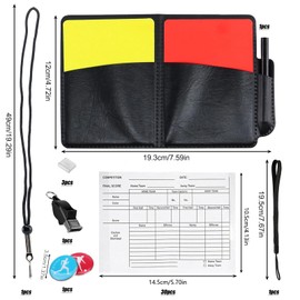 Xmart Referee Set Football Referee Set Referee Cards Comes with Referee Whistle Band Whistle Clip Score Sheet x 10 Suitable for Football and Volleyball Games
