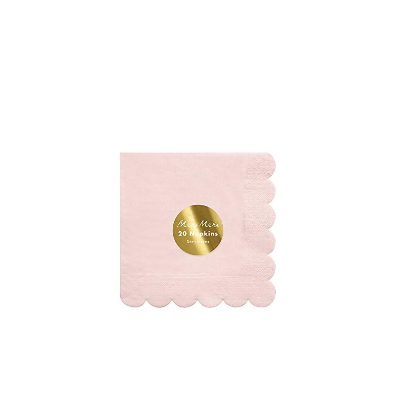 Meri Meri Disposable Paper Napkins (Pack of 20), Scalloped Edge,