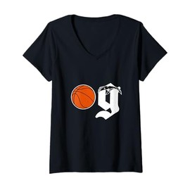 Womens Matching Father Son Basketball OG & Lil Homie Father's Day-1 V-Neck T-Shirt