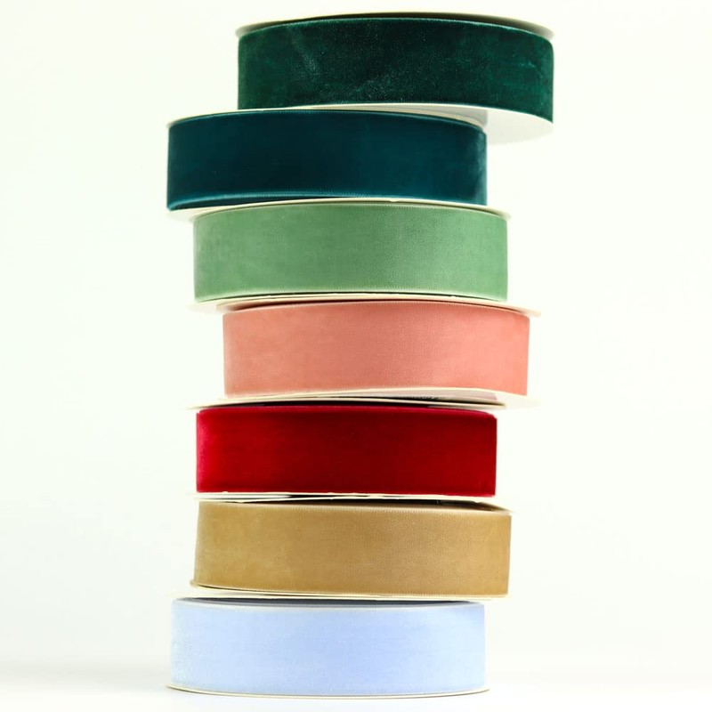 Velvet Ribbon, 5m Single Sided Solid Fabric Ribbon Roll for