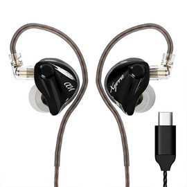 CCA Xyrra Dual Driver In-Ear Monitor Headphones, 1DD+1BD Hi-Fi IEM Earphones, Hi-Fi Clear Sound & Deep Bass, Wired Gaming Earphones for Musicians (No Microphone, Black-TC)