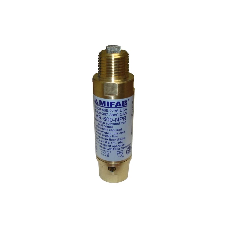 Mifab MR-500-NPB M-500 Series Trap Primer Valve 1/2 x 4-1/8