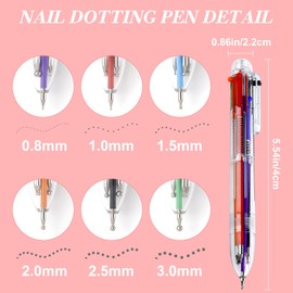 Dotting Tools for Nail Art 6in1, DIY Nail Art Dotting Tool Set, Ballpoint Pen Design, Professional Manicure Kit, 6 Dotting Pen Head Size Options