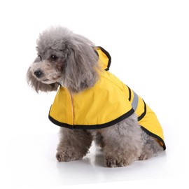 Mipcase Reflective Dog Raincoat for Small Pets Comfortable Rainwear with Hood for Outdoor Walking Spring