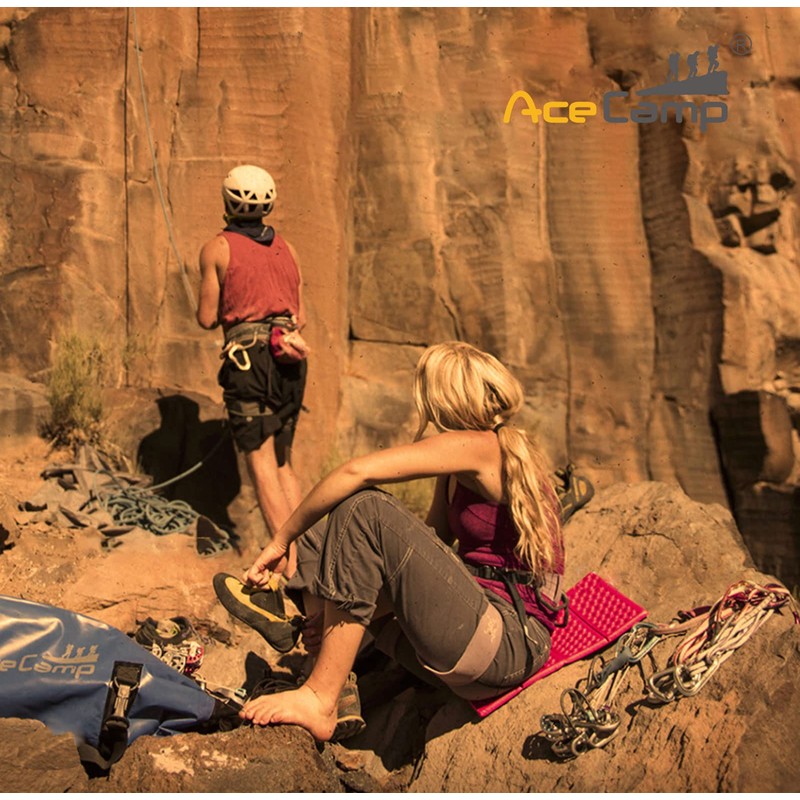 AceCamp 2パック バックパッキング用シッティングパッド キャンプハイキング アウトドアフォーム折りたたみマット 小型シートクッション コンパクト ポータブル 軽量 グリーン