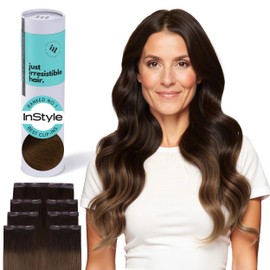 Irresistible Me Extensiones De Cabello Humano 100% Con Clip: Extensiones Invisibles De Cabello Humano Para Mayor Longitud Y Volumen, Resistentes Al Calor Y Teñibles, Color Marrón Fundido, 35,5 Cm.