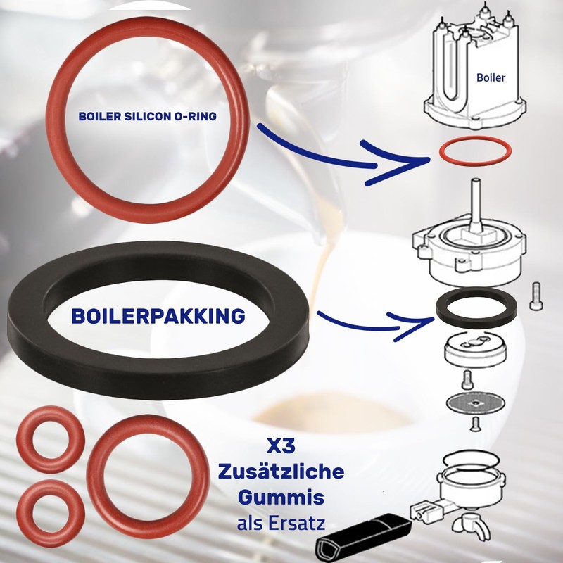 Set of 5 Coffee Machines Sealing Rings for Gaggia Baby