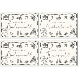 YUBAIHUI 12 Pcs Bridesmaid Proposal Cards Set with Envelopes & Stickers, Will You Be My Bridesmaid, Maid of Honor & Flower Girl Cards, Elegant Wedding Bridal Shower Proposal Cards