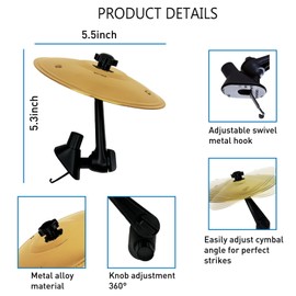 Mini Car Cymbal for Air Vent, Premium Alloy Crash Cymbal, Music Lover Car Accessory(Gold)