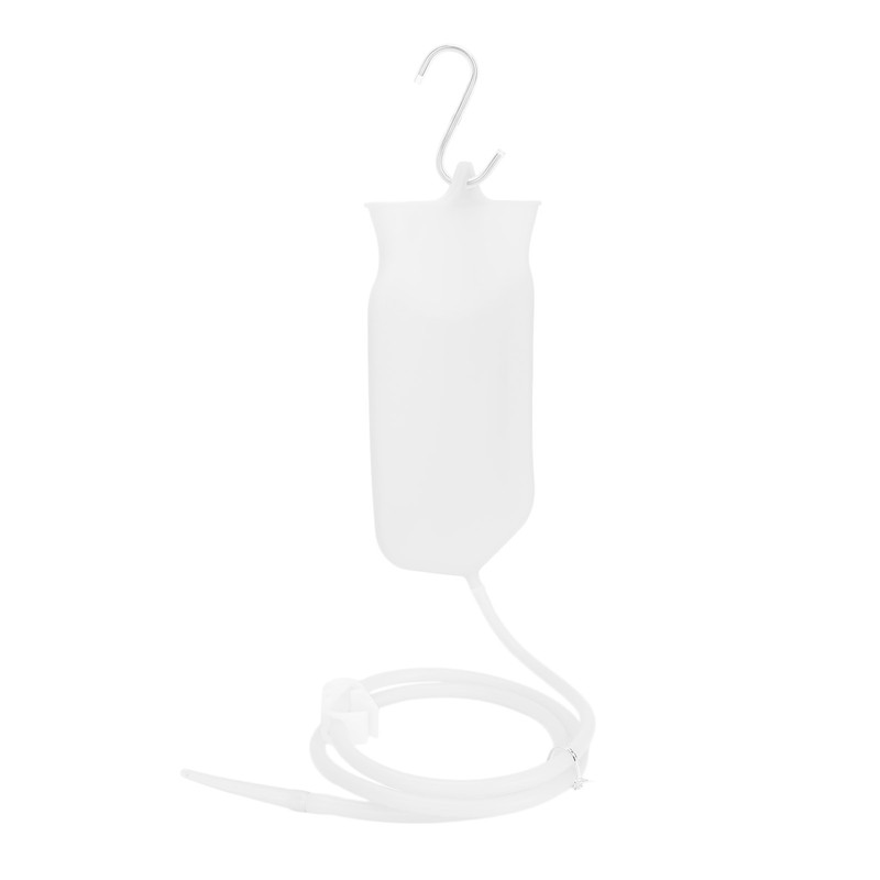 2L Silicone Rubber Enema Bag 160cm Hose Tips Set Kit