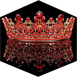 Tiaras and Crowns for Women Crystal Wedding Tiara for Bride, Royal Queen Crown Princess Tiara Quinceanera Crown Coronas Para 15 Anos Quinceaneras 2023, Birthday Pageant  Costume - Color: Red