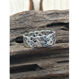 WOMENS/MENS Irish Open Celtic Knot Eternity Ring - 925 Sterling Silver - Irish Celtic Jewellery - Size T