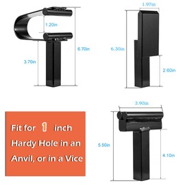 1 Inch Anvil Hardy Tools Blacksmith Hot Cut Creasing Stake and Spring Fuller Hardy Tool Set for Blacksmith Forging (3 Pieces)