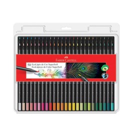 Faber-Castell Colores Supersoft con 50 Diferentes Colores, cuenta con una mina supersuave y con una pigmentación fuerte resaltando tonos intensos sobre cualquier tipo de papel