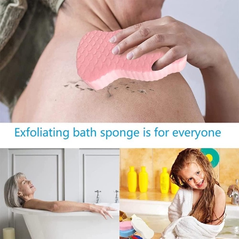 3Pack Magic Soft Exfoliating Bath Sponge,Reusable Body Sponge for Dead