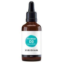 Viridian - Viridikid D3 400IU Drops – 30ml | Vegan Vitamin D3 from Lichen for Infants, Children and Adults | Supports Normal Bones, Teeth, Muscle Function and Immunity | 100% Active Ingredients
