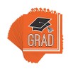 Creative Converting 320066 Graduation School Spirit Orange Napkins, 6.5",