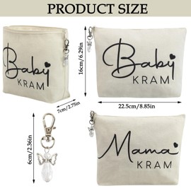 Pack of 2 Baby Gift Mommy Bag, Cosmetic Bag Baby Gift, Expectant Gift for Fresh Mum, Baby Shower Mom Bag Gifts Birth with Keychain, Expectant Mum Gift for Pregnant Mother's Day