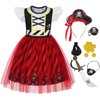 Jurebecia Toddler Girls Pirate Costume Princess Buccaneer Role Play Dress