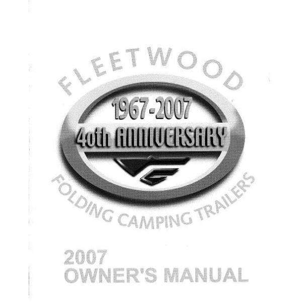 Unbranded FLEETWOOD Popup Trailer Owners Manual- 2007 Evolution E3 E2