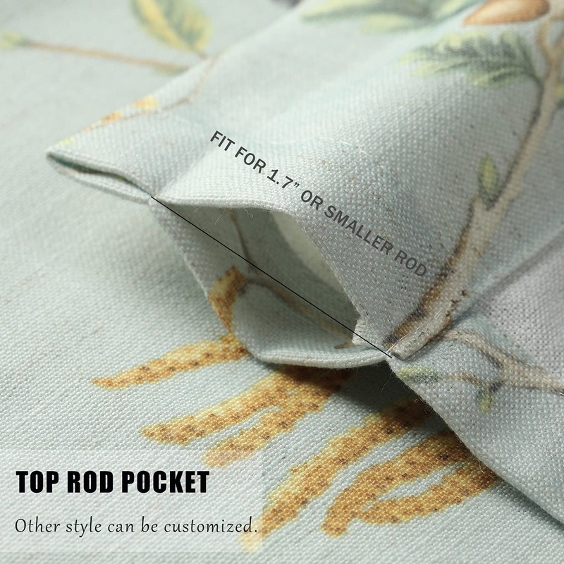 Leeva Tie up Shade Valance for Windows, Elegant Birds Pattern