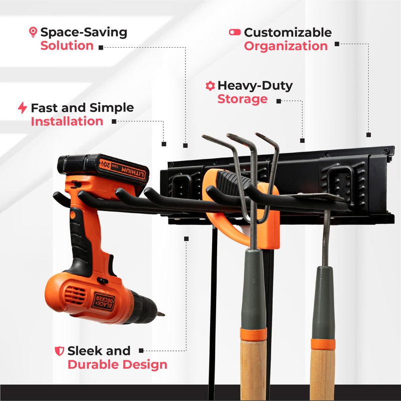 TIDYME Garage Tool Organizer Wall Mount - 48 inches -
