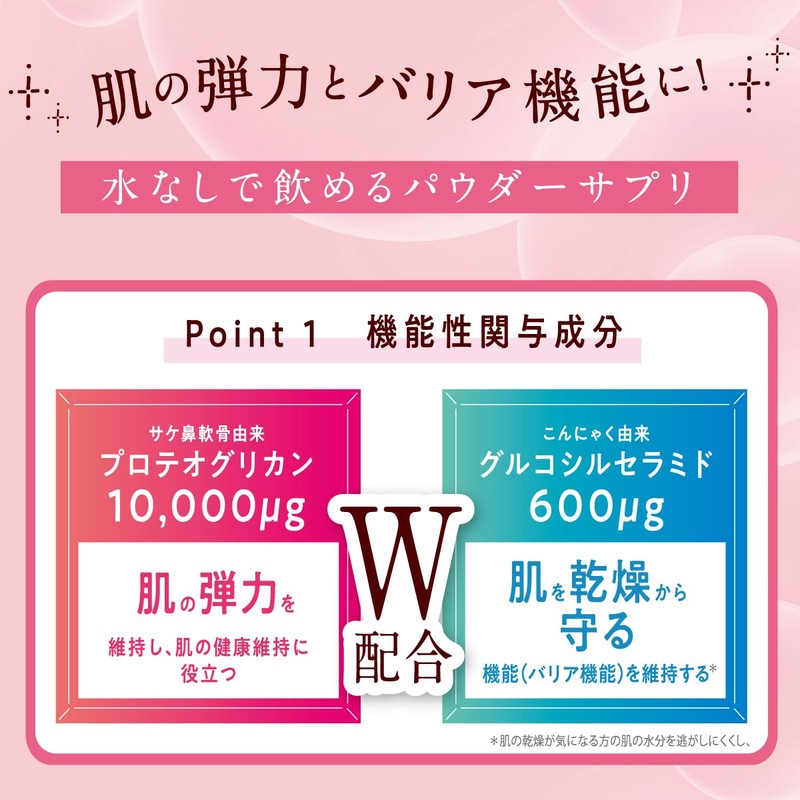 ビューパワープラス プロテオグリカン・セラミド＜パウダー＞美容パウダー・肌の 弾力・肌の乾燥・保湿・潤い・セラミド・プロテオグリカン 1.5gx32本