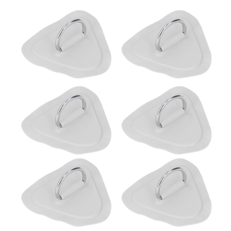 6Pcs PVC D Ring Patch Elastic Rope Set Stainless Steel