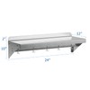 Garvee 12 in x24 in Stainless Steel Shelf, Multifunctional Metal